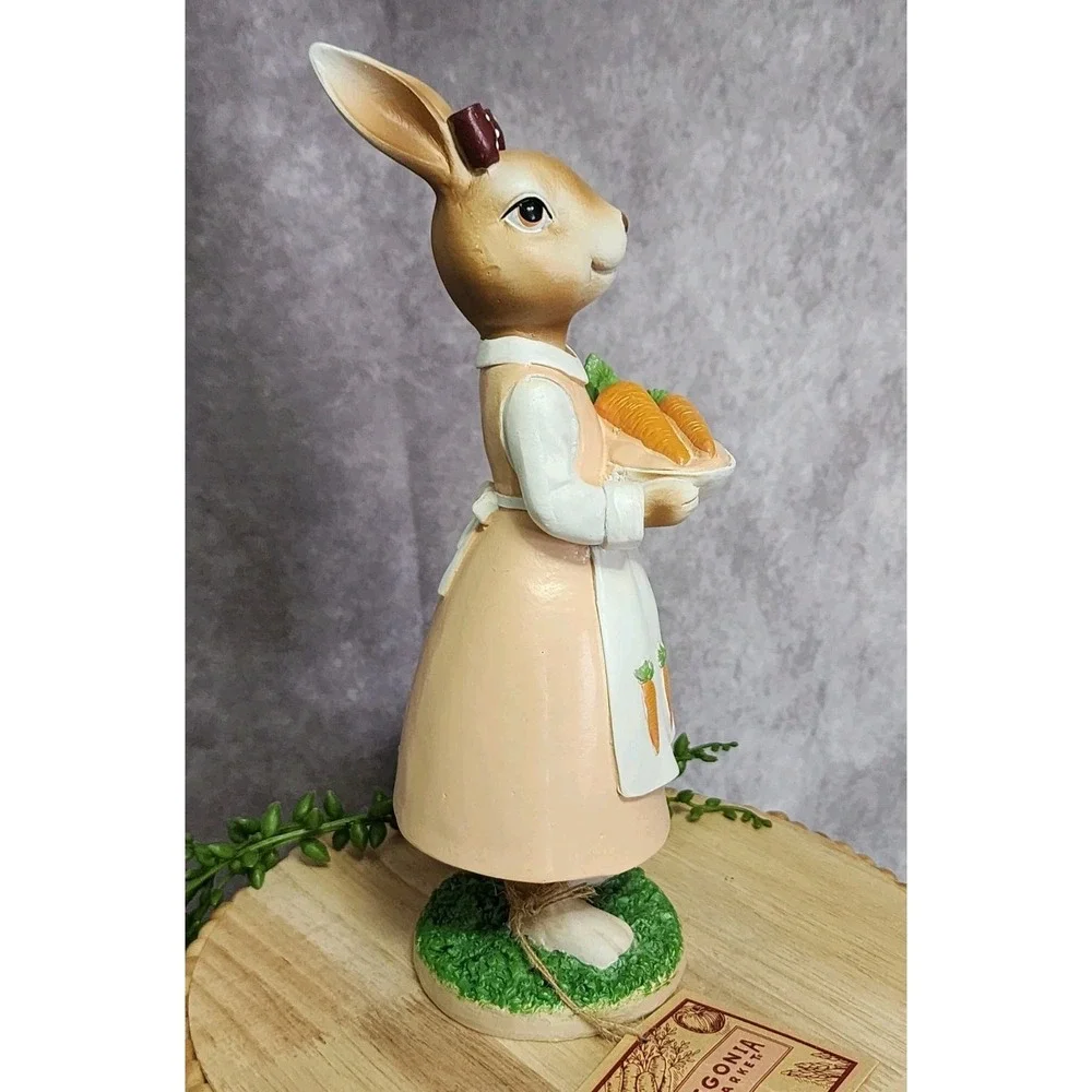 Begonia Market Farmhouse Easter Bunny Girl Figurine 11